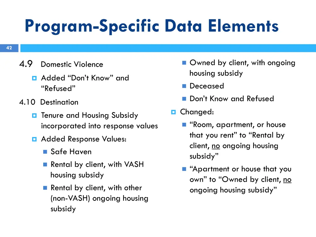 program specific data elements 6