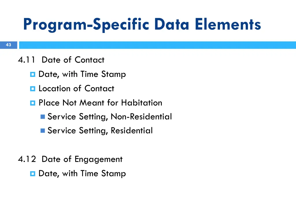 program specific data elements 7