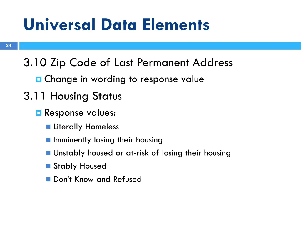 universal data elements 6