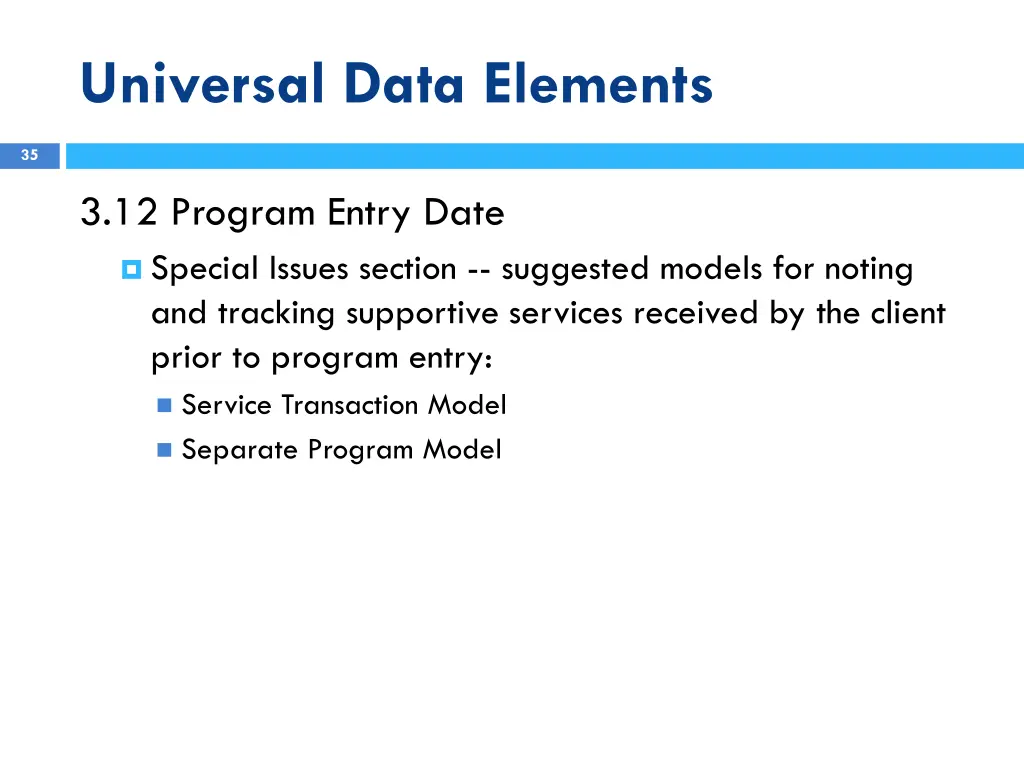 universal data elements 7