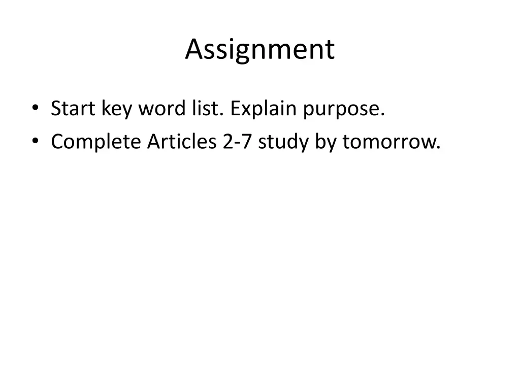 assignment