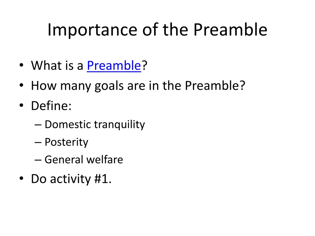 importance of the preamble