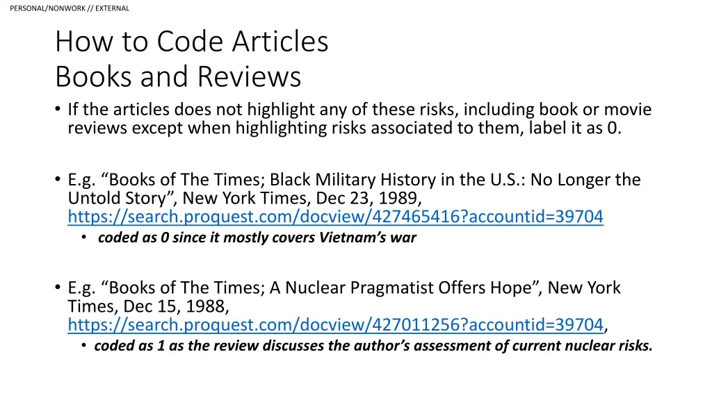 personal nonwork external how to code articles 2