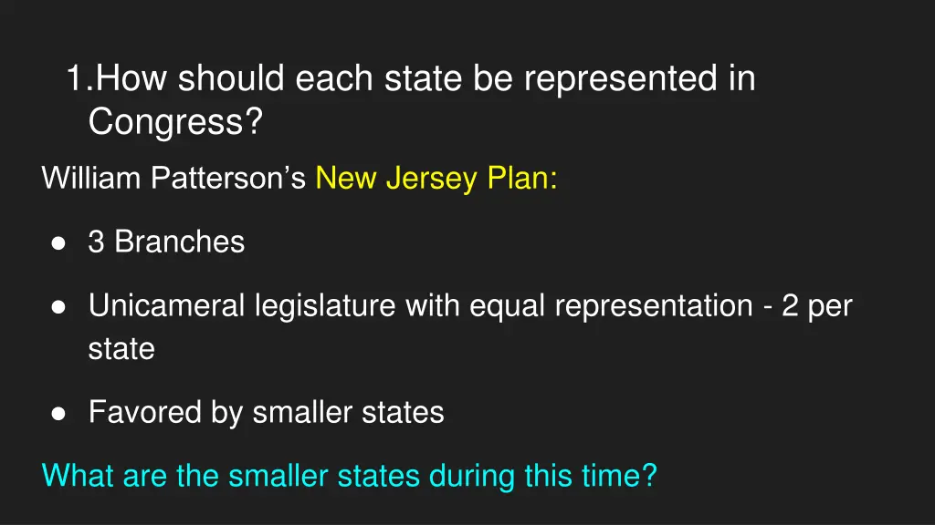 1 how should each state be represented in congress 1