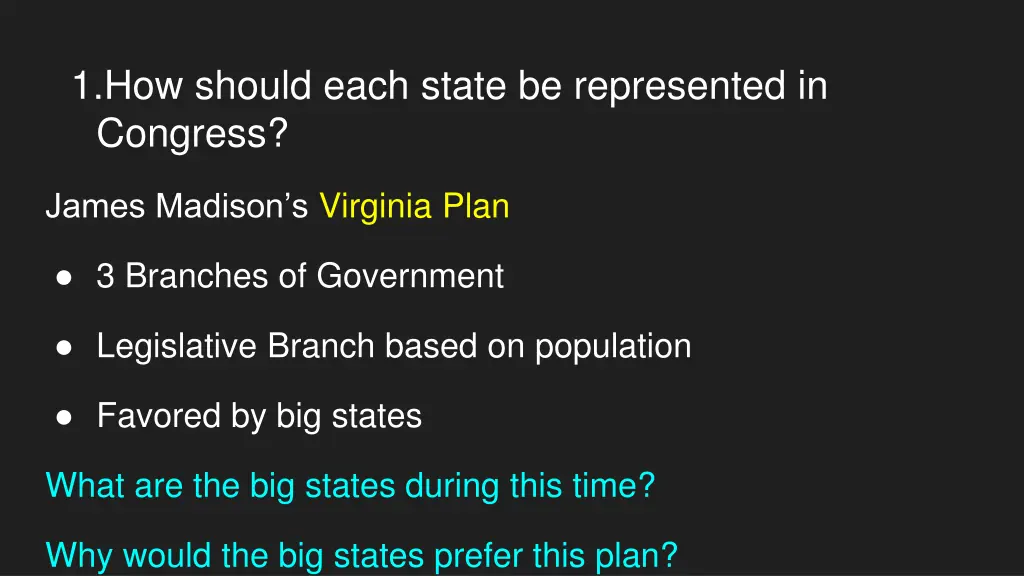 1 how should each state be represented in congress