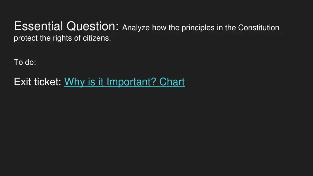 essential question analyze how the principles