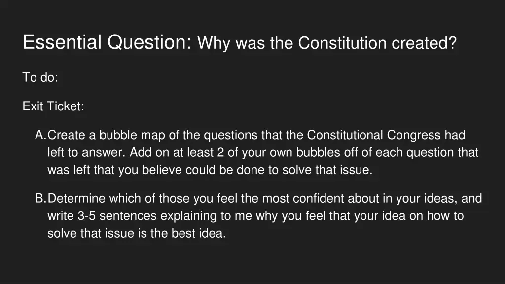 essential question why was the constitution