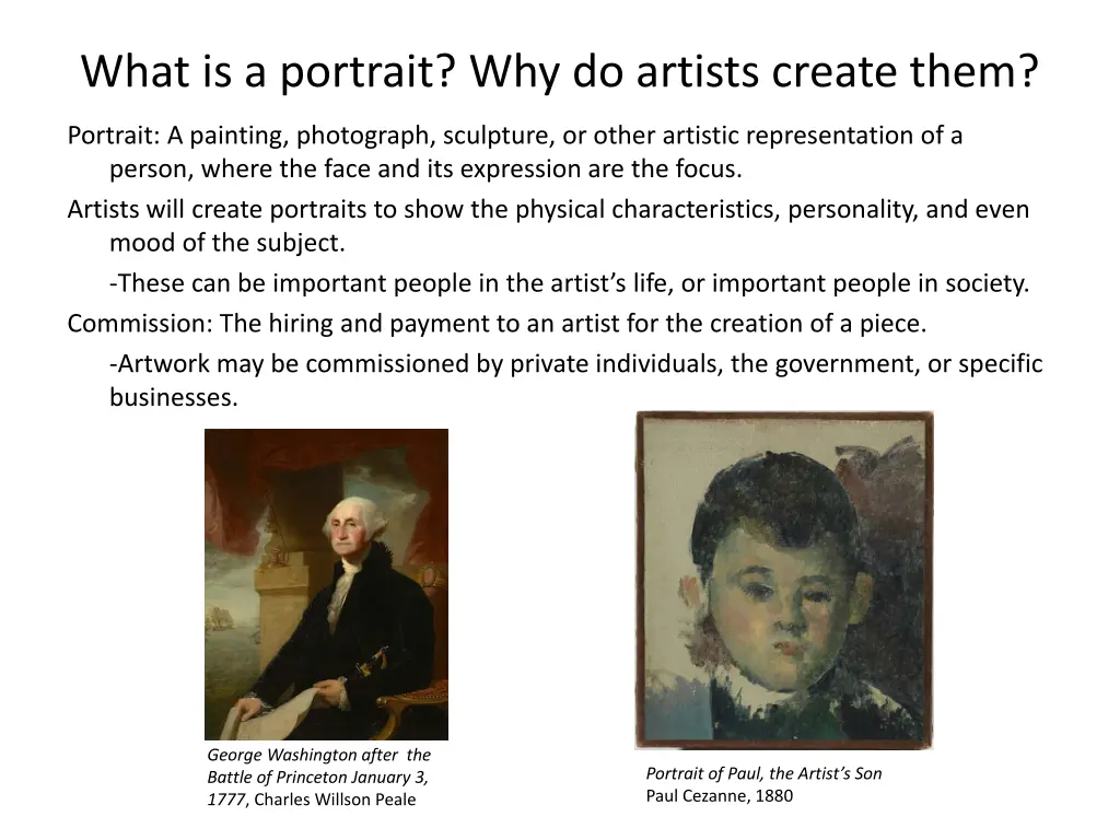 what is a portrait why do artists create them