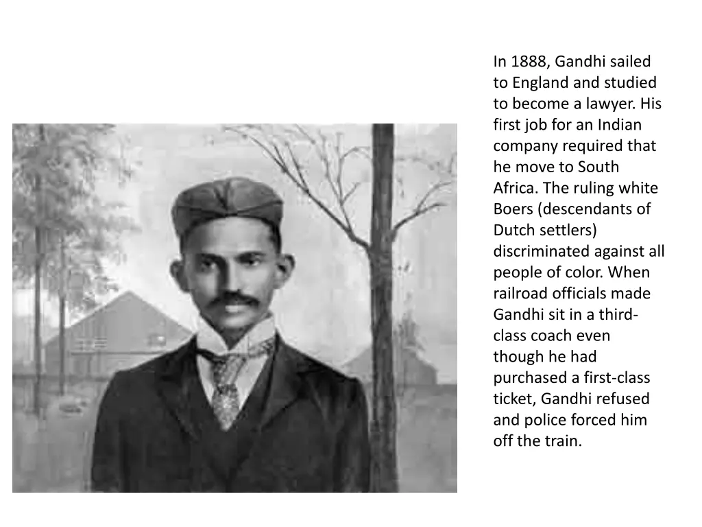 in 1888 gandhi sailed to england and studied