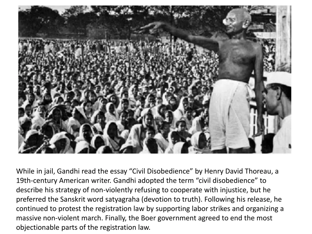 while in jail gandhi read the essay civil