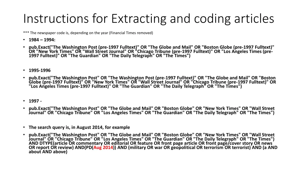 instructions for extracting and coding articles 1