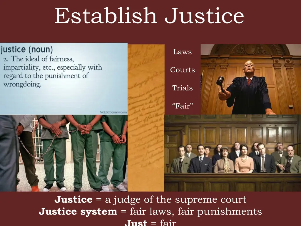 establish justice