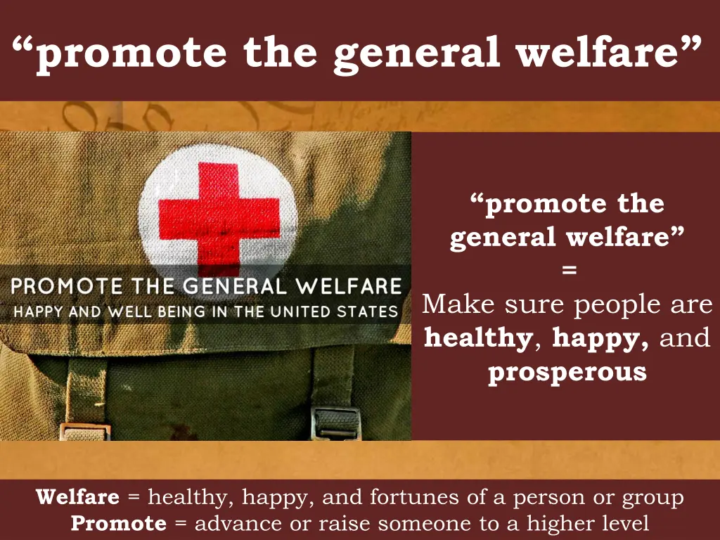 promote the general welfare