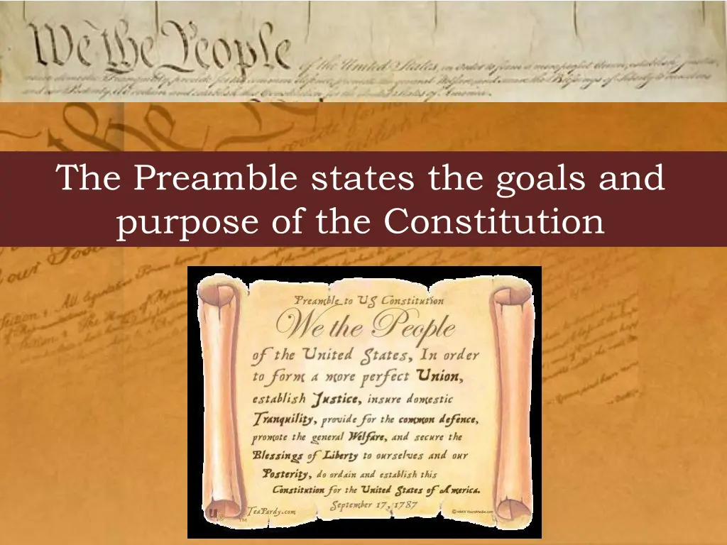 the preamble states the goals and purpose