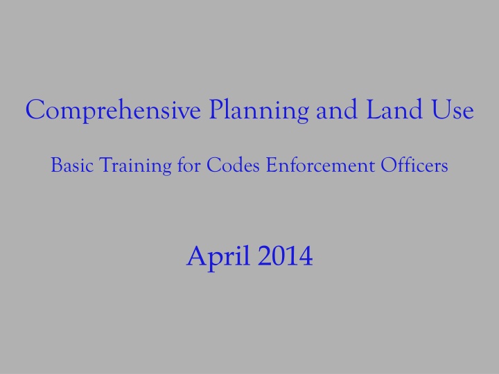 comprehensive planning and land use