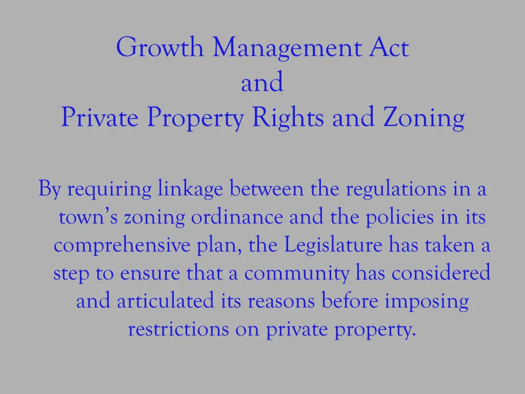 growth management act and private property rights