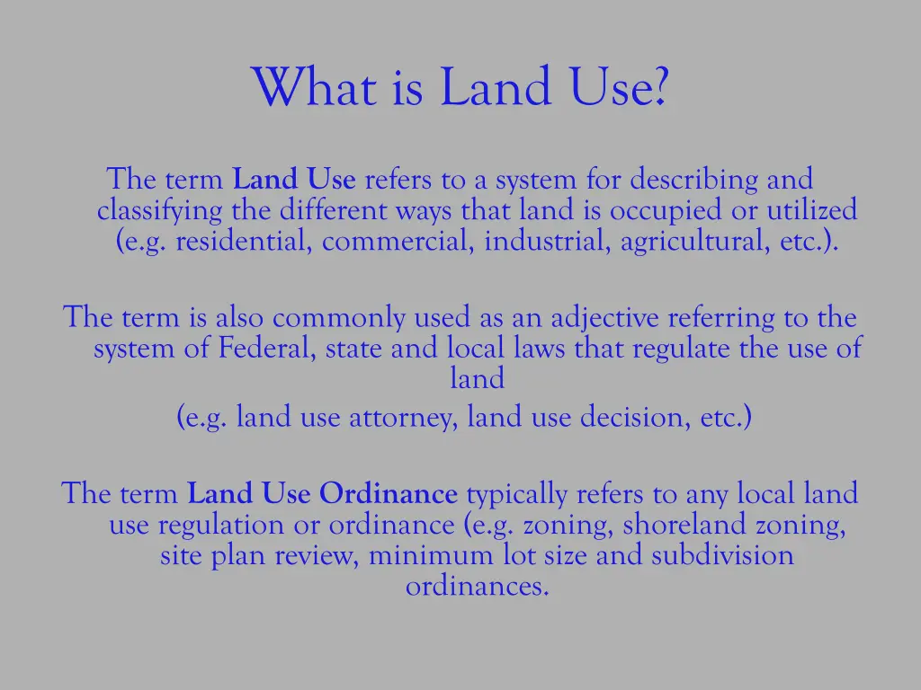 what is land use