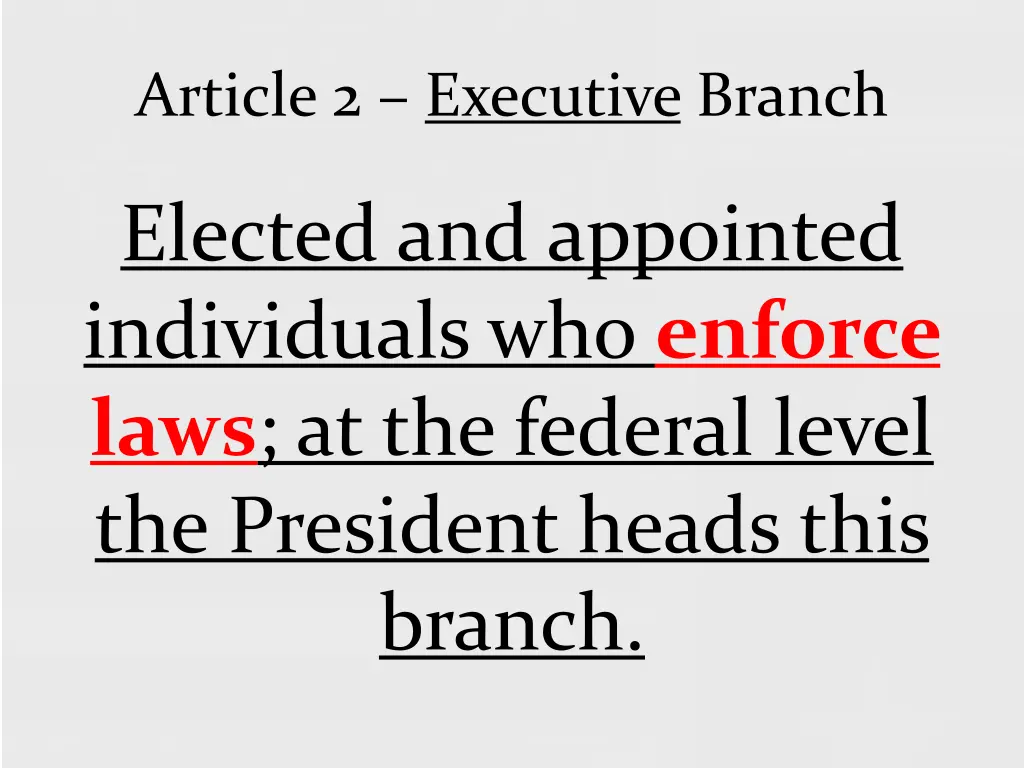 article 2 executive branch