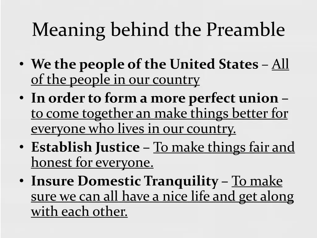 meaning behind the preamble