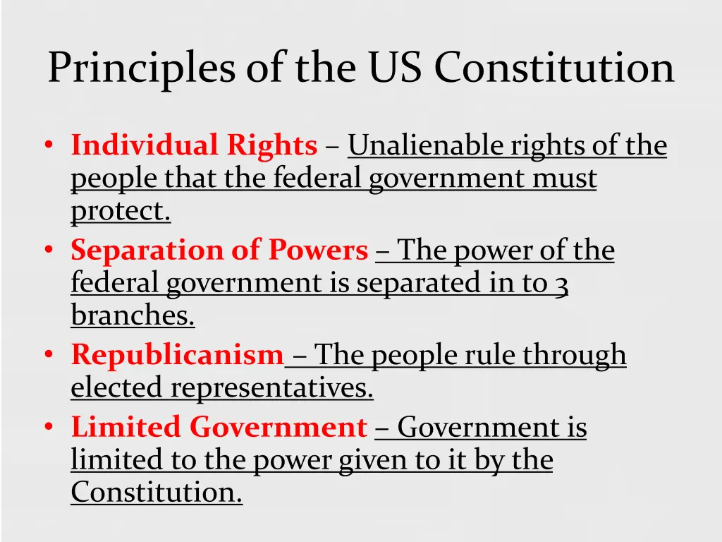 principles of the us constitution 1