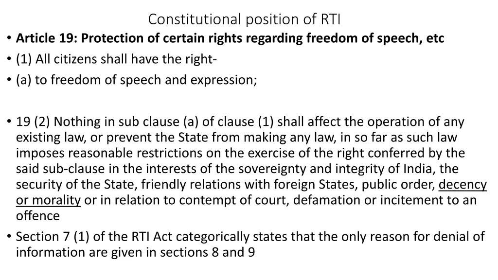 constitutional position of rti