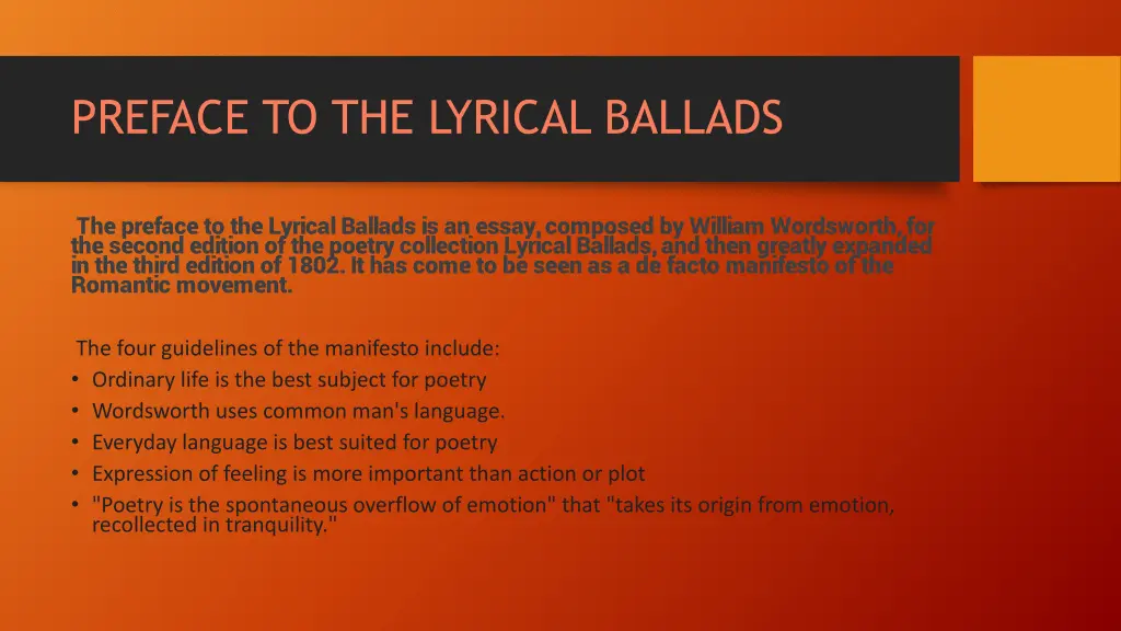 preface to the lyrical ballads