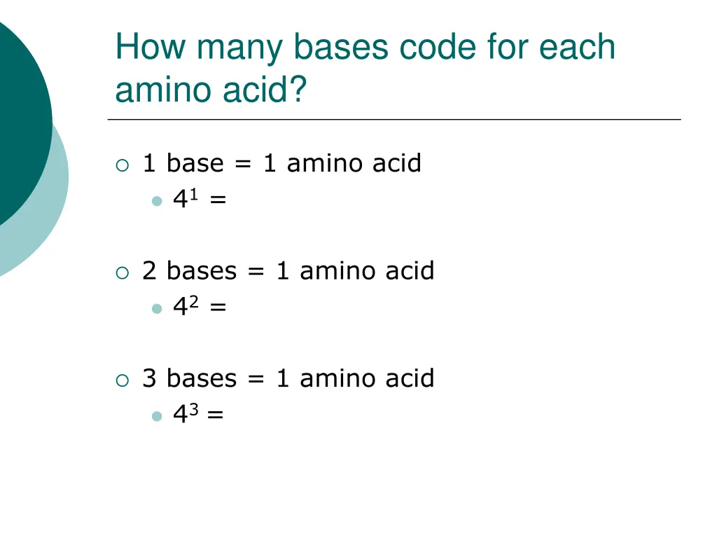 how many bases code for each amino acid