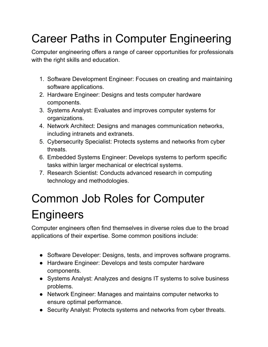 career paths in computer engineering