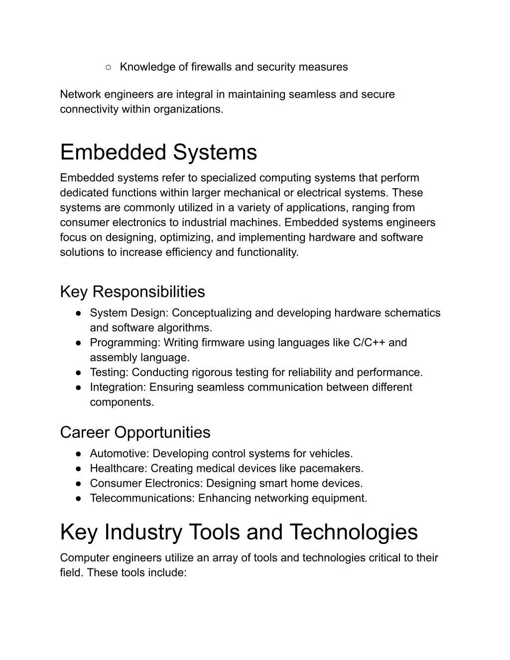 knowledge of firewalls and security measures