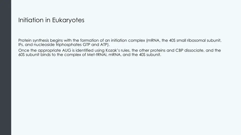 initiation in eukaryotes