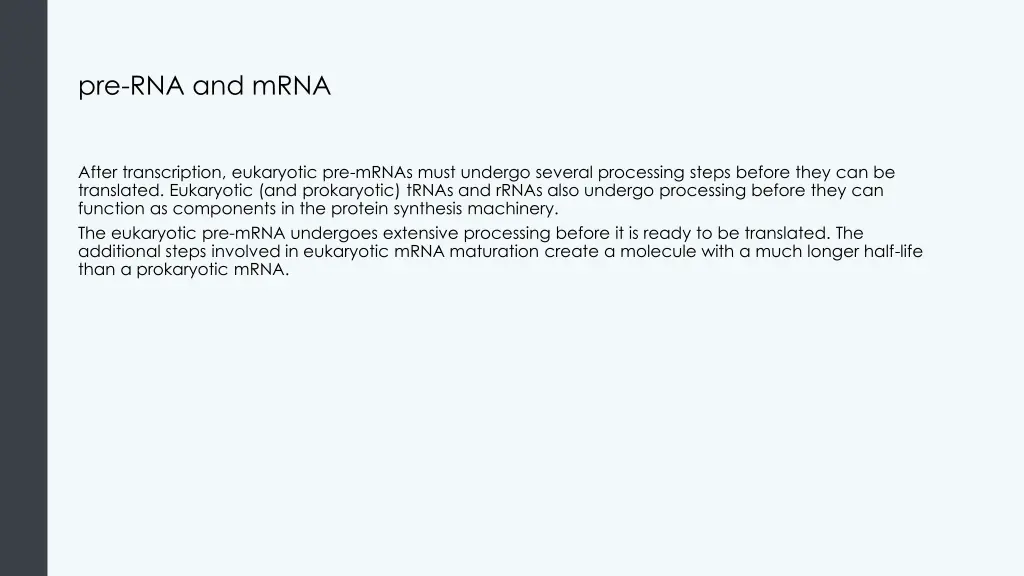 pre rna and mrna