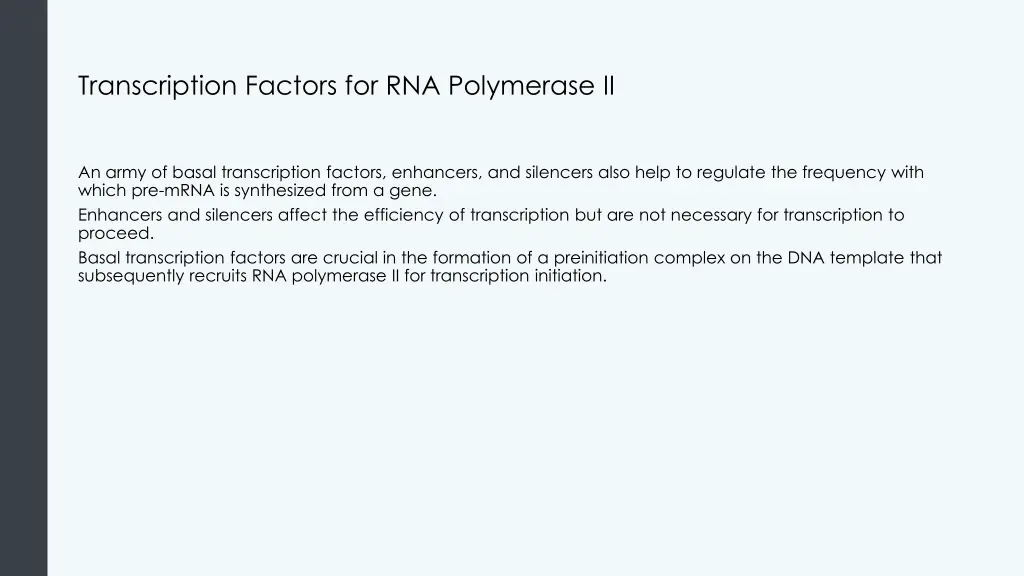 transcription factors for rna polymerase ii