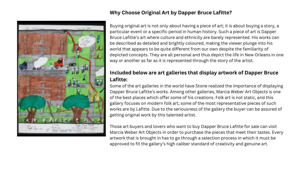 why choose original art by dapper bruce lafitte