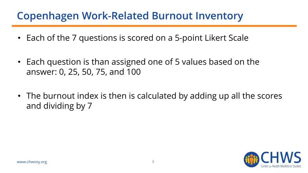 copenhagen work related burnout inventory