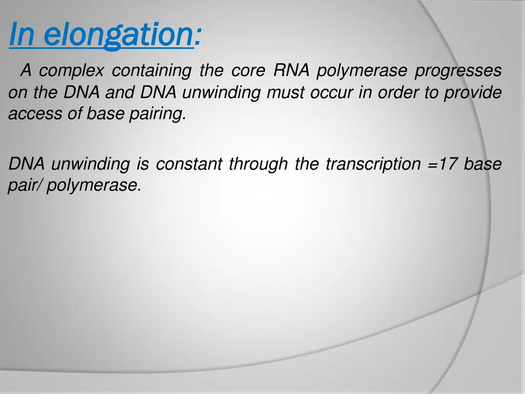 in elongation in elongation a complex containing