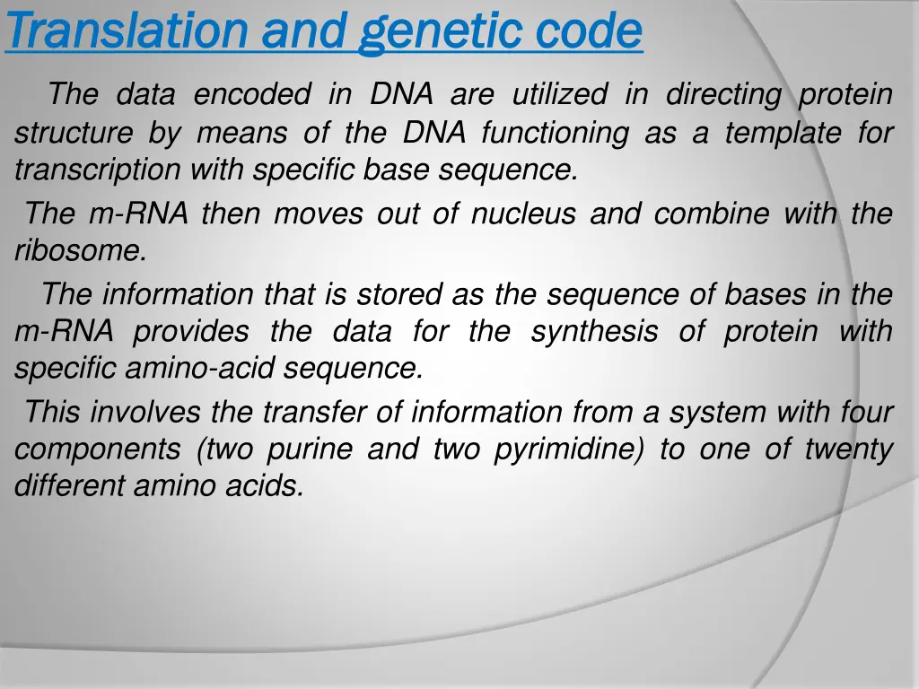 translation and genetic code translation