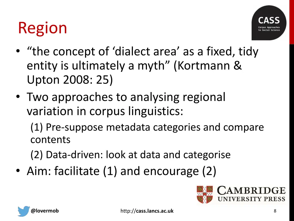 region the concept of dialect area as a fixed