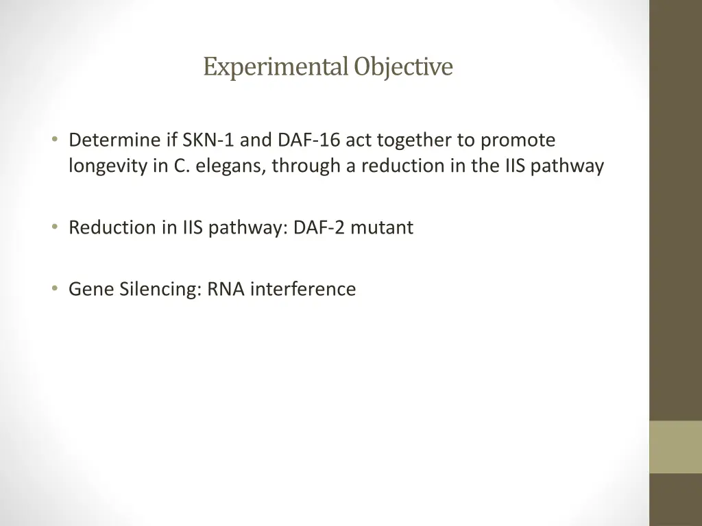 experimental objective