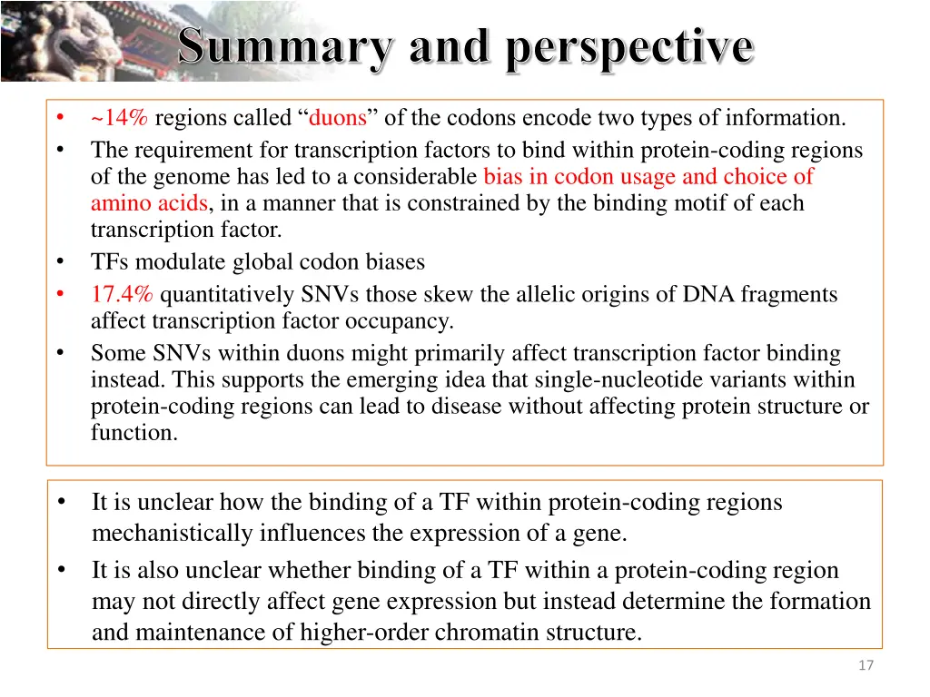 summary and perspective