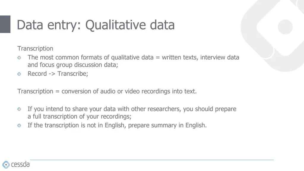 data entry qualitative data