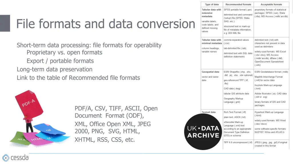 file formats and data conversion