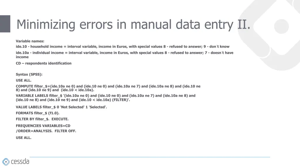 minimizing errors in manual data entry ii 1