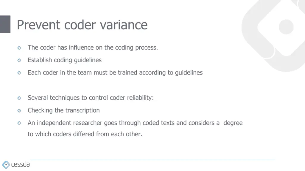 prevent coder variance