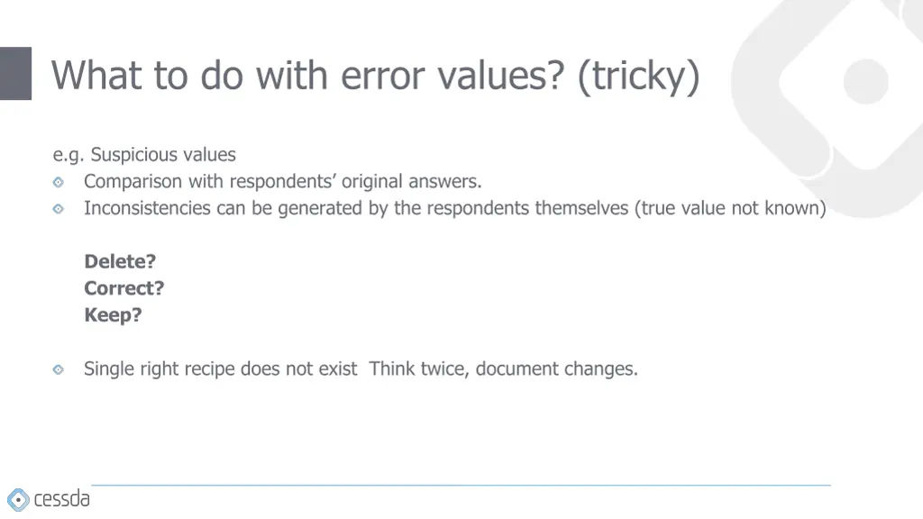 what to do with error values tricky