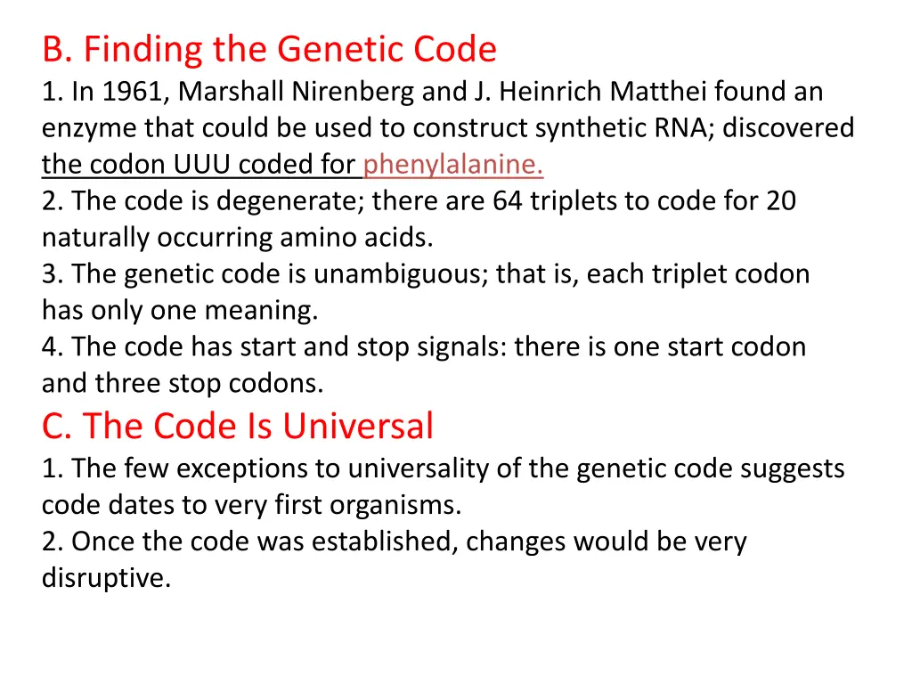 b finding the genetic code 1 in 1961 marshall