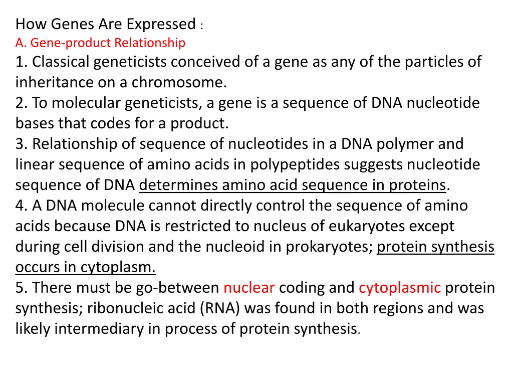 how genes are expressed a gene product