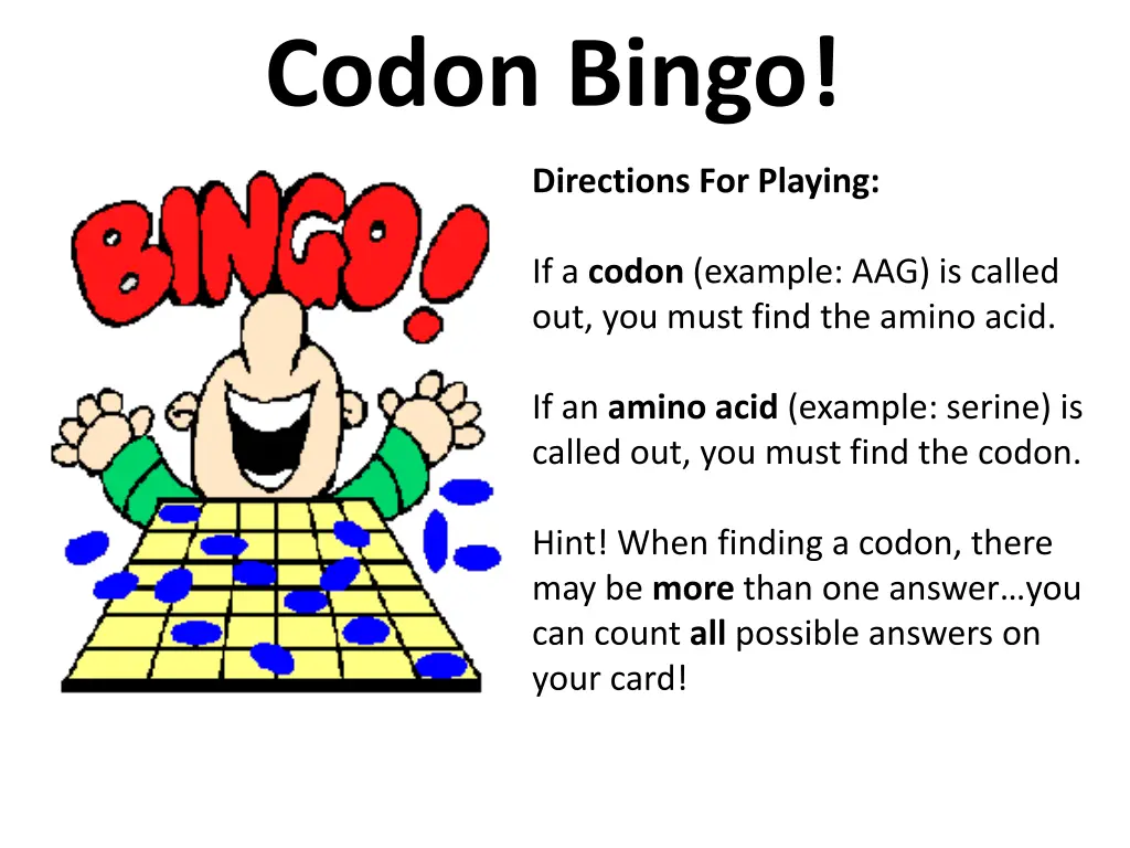 codon bingo