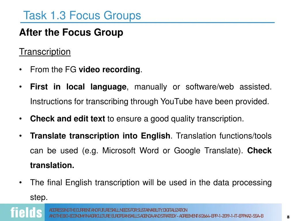 task 1 3 focus groups after the focus group