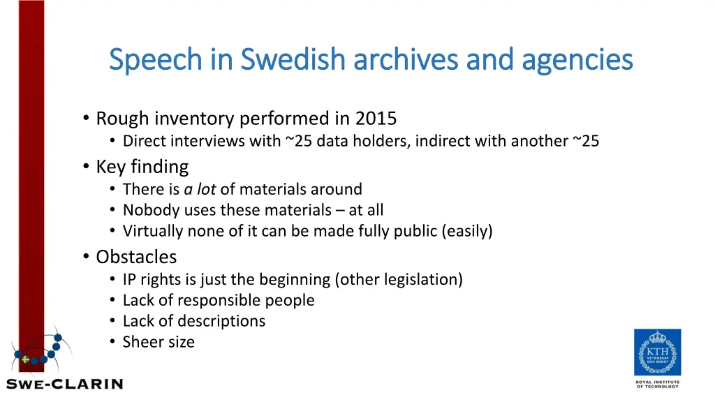 speech in swedish archives and agencies speech