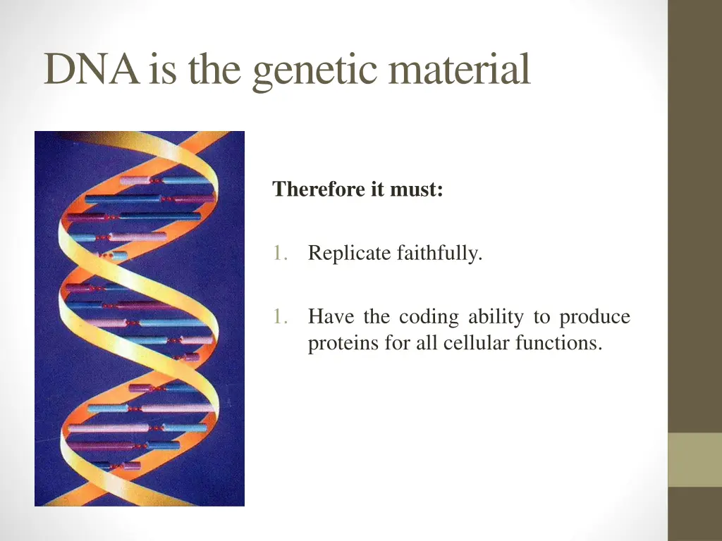 dna is the genetic material